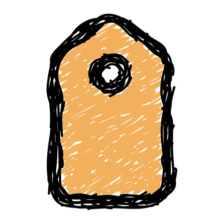Tag icon. User interface concept. Tag doodle hand drawn icon. User interface icon hand drawing sketch symbolのイラスト素材