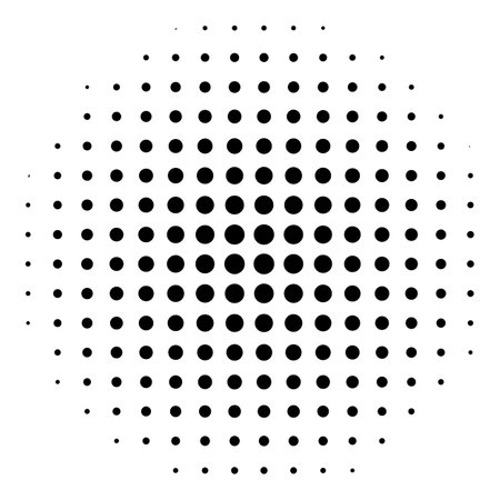 Abstract halftone design element. Black halftone dots. Circle halftone. Abstract dotted circlesのイラスト素材
