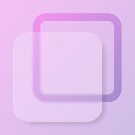 Copy glass morphism style icon. Copy transparent glass. Copy icon with purple gradientのイラスト素材