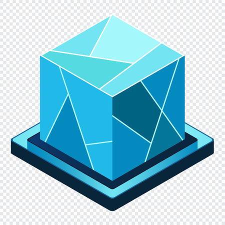 Isometric futuristic server. Isometric database or data center. Abstract blockchain. Computer storage. Cloud storage. Vector illustrationのイラスト素材