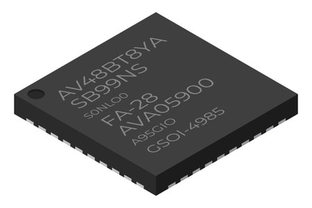Microchip computer electronic component. Microchip icon. Isometric microchip. Computer processor...