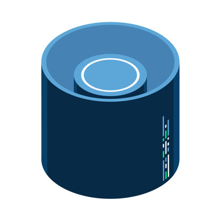 Isometric cloud database. Cloud computing and File cloud storage. Modern technology. Vector illustrationのイラスト素材