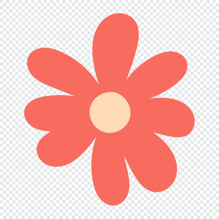 Summer hand drawn flower. Wildflower. Floral element. Garden plant element. Vector flat illustrationのイラスト素材