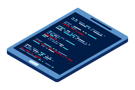 Isometric tablet. Simple flat isometric tablet. Tablet device isometric technology. Isometric technologyのイラスト素材