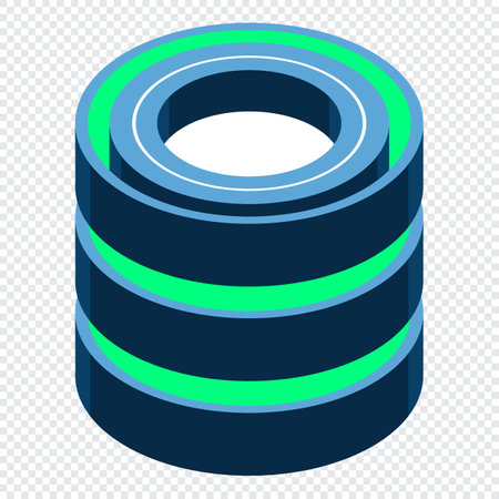 Isometric cloud database. Cloud computing and file cloud storage. Modern technology. Vector illustrationのイラスト素材