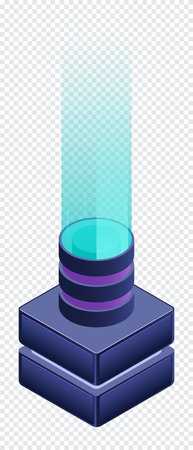 Isometric processor blockchain. Futuristic holographic interface. Futuristic concept. Isometric technologyのイラスト素材