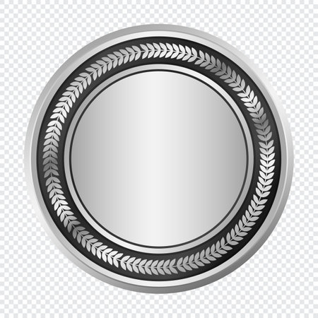 Silver medal. Realistic medal. Prize for winner. Reward isolated. Vector illustrationのイラスト素材