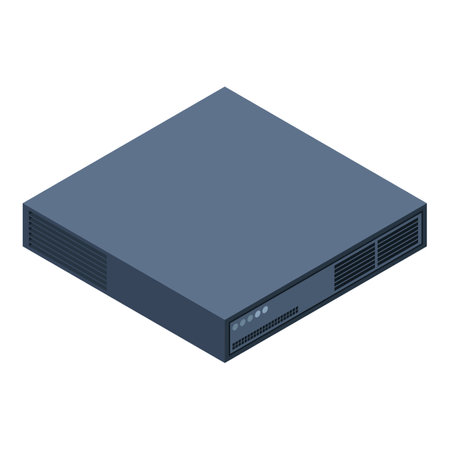 Isometric server. Server racks. Server boxes isolated. Network server room. Computer network...