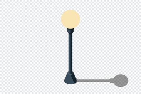 Isometric of light lamp pillar. Isometric street light. Isometric icon of a park light. Light pillar icon. Isometric outdoor lightingのイラスト素材