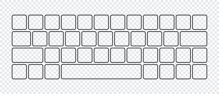 Computer keyboard button layout template for graphic use. Modern computer keyboard. Vector illustrationのイラスト素材