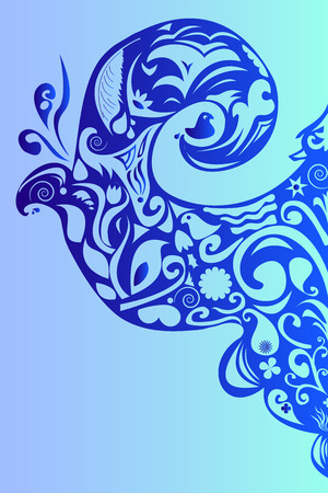 Blue abstract wave illustrationのイラスト素材