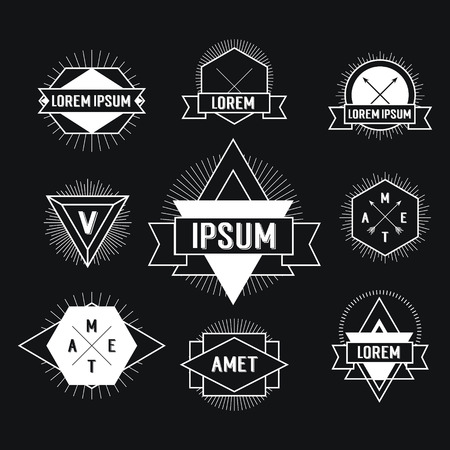 Black and white Hipster logo. Vector isolated illustrationのイラスト素材