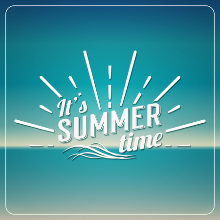 Retro elements for Summer calligraphic designs. All for Summer holidays, tropical paradise, sea, sunshine, weekend tour, beach vacation, adventure labels. Vintage ornaments. Vector illustrationのイラスト素材