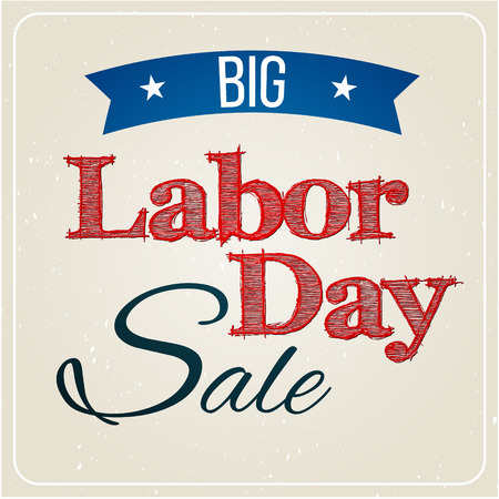 Vector Illustration Labor Day a national holiday of the United States. American Labor Day Sale design poster.のイラスト素材