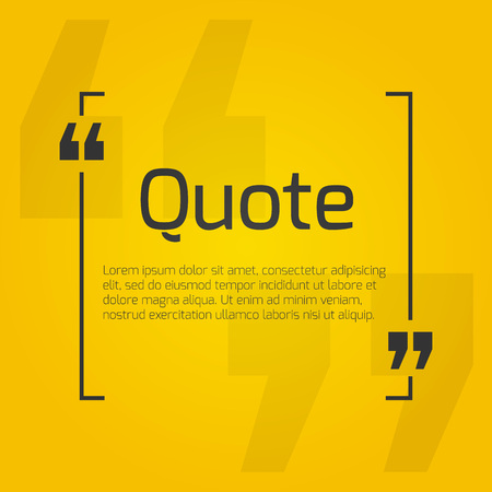 Quote blank with text bubble with Commas. Vector template for note,message, comment. Dialog box.のイラスト素材