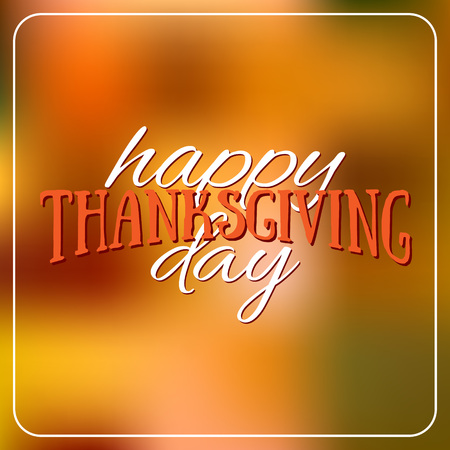 Happy Thanksgiving Day logotype, badge and icon on colorful background. Thanksgiving Day card template. Happy Thanksgiving logo, banner, flyer, posterのイラスト素材