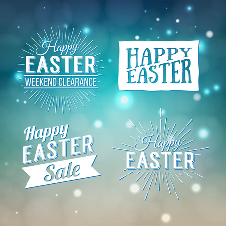 Happy Easter greeting card. Easter sale. Hand Drawn logo lettering. Easter Holidays lettering for invitation, greeting card, prints and posters. Typographic design. Vector illustration.のイラスト素材