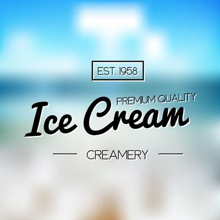 Ice Cream Design Badges and Labels. Vector Illustration. Ice Cream Logo design element. Retro label for Ice Cream Shop. Vintage Emblem Creamery. Ice Cream and Frozen Yogurt Logos. Summer badges.のイラスト素材