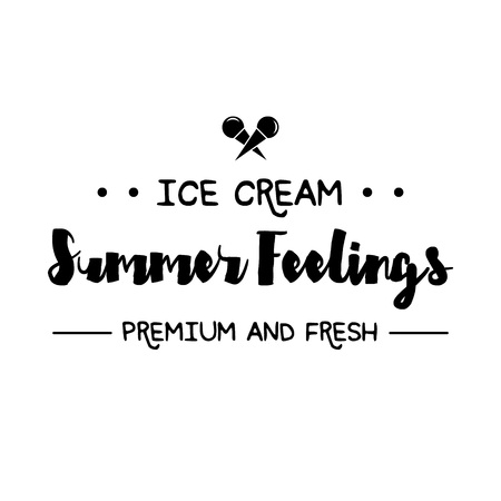 Ice Cream Design Badges and Labels. Vector Illustration. Ice Cream Logo design element. Retro label for Ice Cream Shop. Vintage Emblem Creamery. Ice Cream and Frozen Yogurt Logos. Summer badges.のイラスト素材