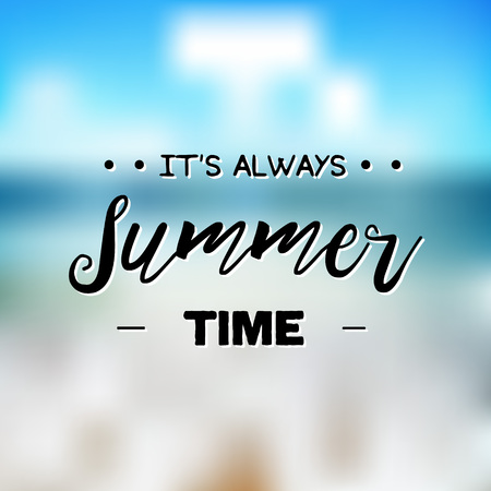 Summer Time logo Template. Vector Typographic Design Label. Summer Holidays lettering. Summer party, Enjoy The Summer, tropical paradise, sea, sunshine, weekend tour, beach vacation, adventure labelのイラスト素材