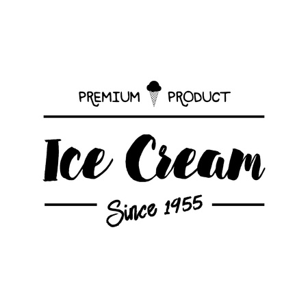 Ice Cream Design Badges and Labels. Vector Illustration. Ice Cream Logo design element. Retro label for Ice Cream Shop. Vintage Emblem Creamery. Ice Cream and Frozen Yogurt Logos. Summer badges.のイラスト素材