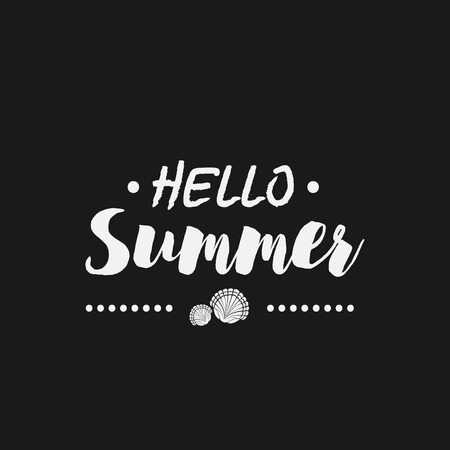 Summer Time logo Template. Vector Typographic Design Label. Summer Holidays lettering. Summer party, Enjoy The Summer, tropical paradise, sea, sunshine, weekend tour, beach vacation, adventure labelのイラスト素材