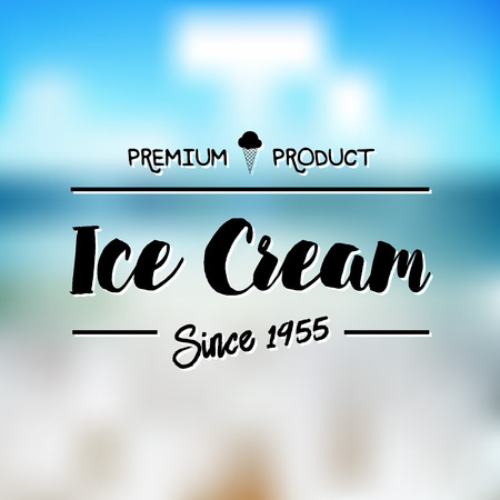 Ice Cream Design Badges and Labels. Vector Illustration. Ice Cream Logo design element. Retro label for Ice Cream Shop. Vintage Emblem Creamery. Ice Cream and Frozen Yogurt Logos. Summer badges.のイラスト素材