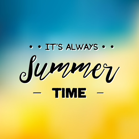 Summer Time logo Template. Vector Typographic Design Label. Summer Holidays lettering. Summer party, Enjoy The Summer, tropical paradise, sea, sunshine, weekend tour, beach vacation, adventure labelのイラスト素材