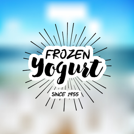 Ice Cream Design Badges and Labels. Vector Illustration. Ice Cream Logo design element. Retro label for Ice Cream Shop. Vintage Emblem Creamery. Ice Cream and Frozen Yogurt Logos. Summer badges.のイラスト素材