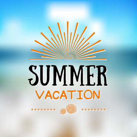 Summer Time logo Template. Vector Typographic Design Label. Summer Holidays lettering. Summer party, Enjoy The Summer, tropical paradise, sea, sunshine, weekend tour, beach vacation, adventure labelのイラスト素材
