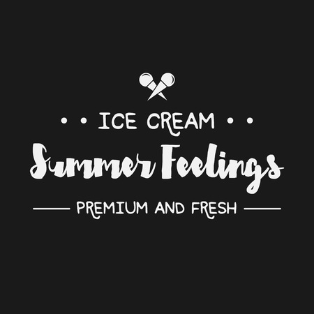 Ice Cream Design Badges and Labels. Vector Illustration. Ice Cream Logo design element. Retro label for Ice Cream Shop. Vintage Emblem Creamery. Ice Cream and Frozen Yogurt Logos. Summer badges.のイラスト素材