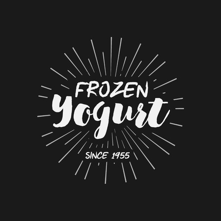 Ice Cream Design Badges and Labels. Vector Illustration. Ice Cream Logo design element. Retro label for Ice Cream Shop. Vintage Emblem Creamery. Ice Cream and Frozen Yogurt Logos. Summer badges.のイラスト素材