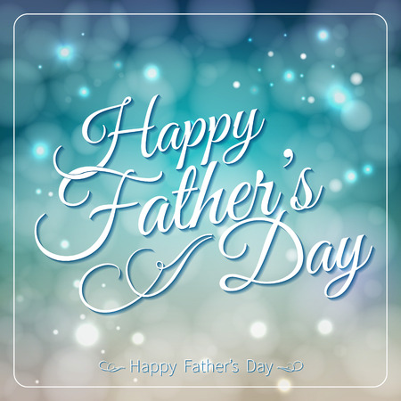 Happy Father's Day Retro calligraphic design element. Happy Father's Day Vintage Typographical blurred Background. Happy Fathers Day retro label with light rays. Vector illustration.のイラスト素材