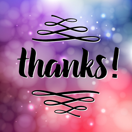 Thank you phrase for social media, Hand drawn lettering, photo overlay in vintage style. Vector modern brush calligraphy for greeting card, t-shirt, prints and postersのイラスト素材
