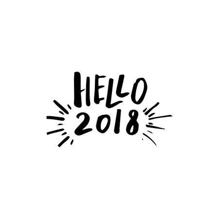 "Hello 2018" Template for New Year Greeting cards design template.のイラスト素材