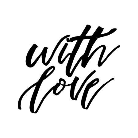 "With Love" calligraphy design template for Greetings card illustration.のイラスト素材