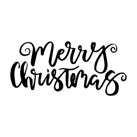 Merry Christmas card with calligraphy template for Greeting cards.のイラスト素材