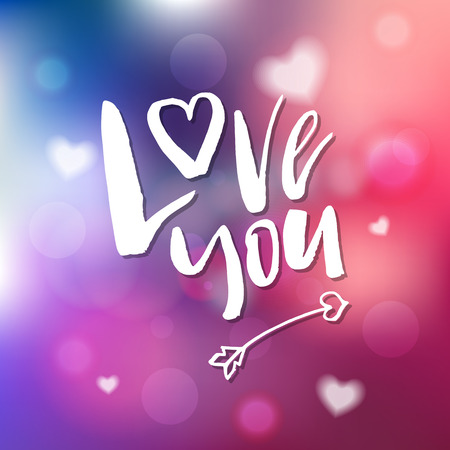 I Love You - Calligraphy for invitation, greeting card, prints, posters. Hand drawn typographic inscription, lettering design. Vector Happy Valentines day holidays quote.のイラスト素材