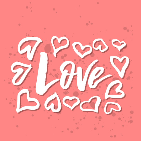 I love you - inspirational Valentine's day romantic handwritten quote. Good for greetings, posters, t-shirt, prints, cards, banners vector lettering typographic element for your design.のイラスト素材