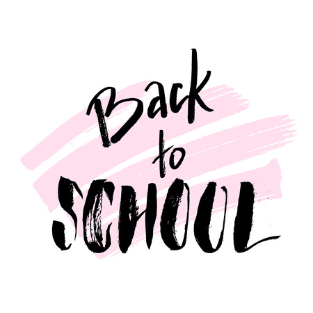 Welcome Back to School. Lettering text logo isolated on white backgroundのイラスト素材
