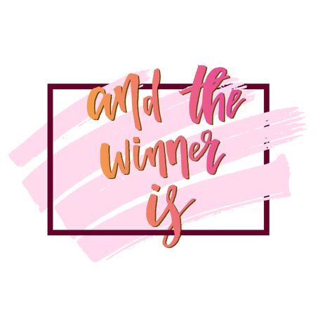 Giveaway, winner is, modern poster template design for social media post or website banner with brush strokes. Free gift raffle, win prize and freebies. Vector illustrationのイラスト素材