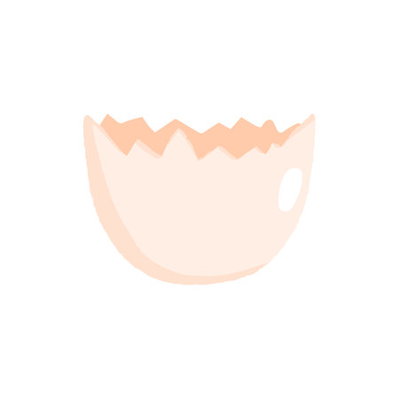 Cute concept egg shell icon background, clipart eggshell cartoon vector illustration, doodle symbol isolated on white.のイラスト素材