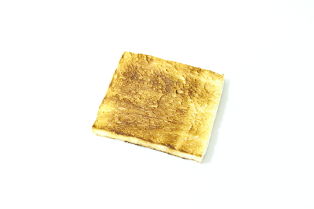 burned toast isolated on white