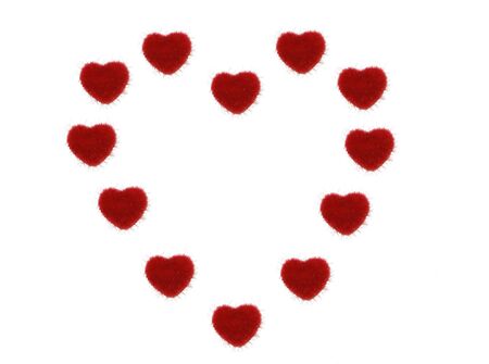 Red heart on a white background.の写真素材