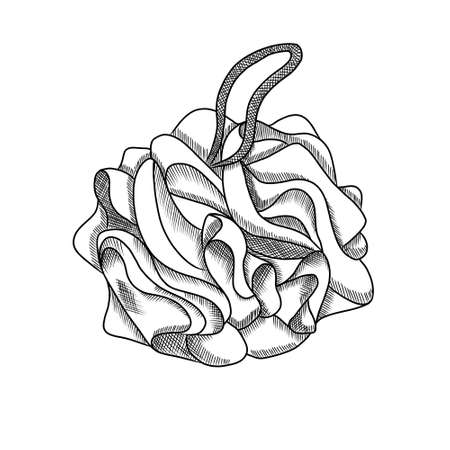 Set of peeling washclothes isolated on whiteの写真素材