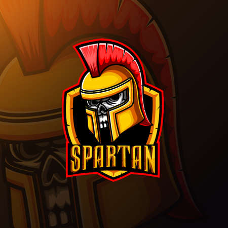 Spartan mascot e sport logo design of illustrationのイラスト素材