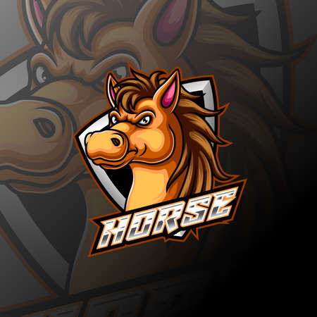 Horse head e sport logo of illustrationのイラスト素材