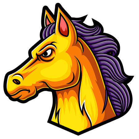 Horse mascot logo design of illustrationのイラスト素材
