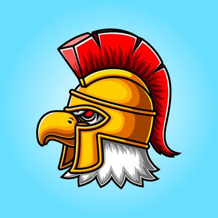 Eagle Head gladiator mascot logo design of illustrationのイラスト素材