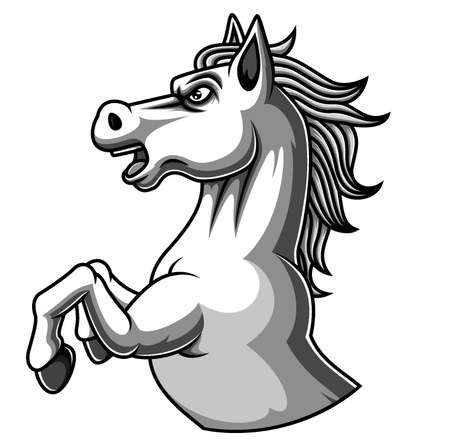 White horse mascot logo design of illustrationのイラスト素材